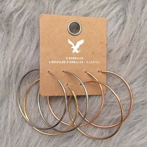American eagle hoop earrings various colors 3 pack